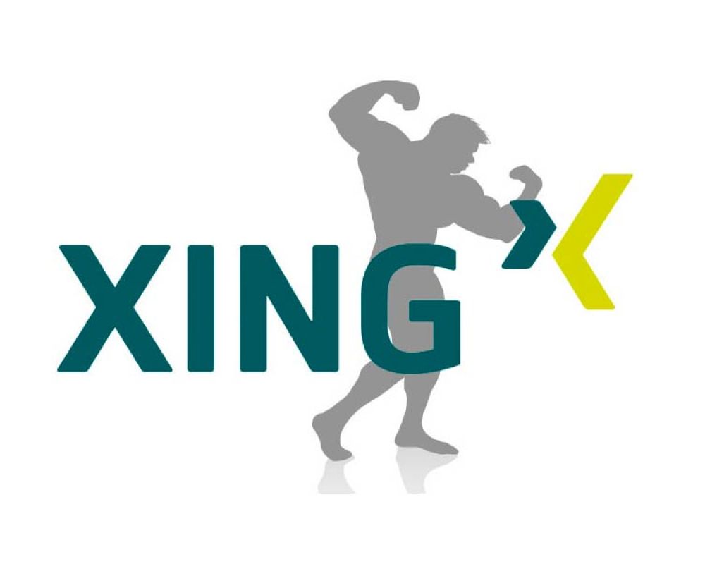 XING-Logo mit einem Schattenbild eines muskulösen Mannes, symbolisiert kraftvolle Business-Netzwerk-Strategien. XING-Logo mit einem Schattenbild eines muskulösen Mannes, symbolisiert kraftvolle Business-Netzwerk-Strategien.