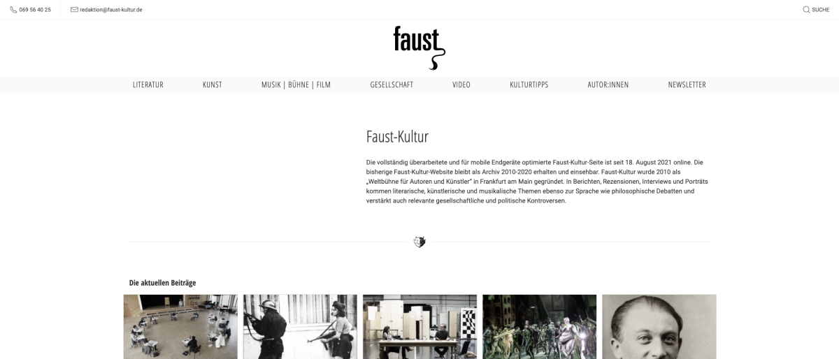 Erstellung einer Website für faustkultur