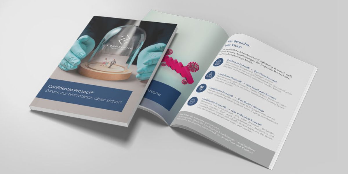 Professionelle Firmenbroschüre für Confidentia Trading GmbH, von unserer Marketingagentur gestaltet