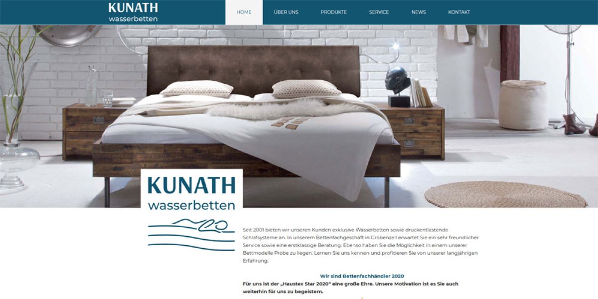 Webseiten-Gestaltung für Kunath Wasserbetten aus Gröbenzell, von Marketingagentur erstellt, zeigt luxuriöse Wasserbetten Webseiten-Gestaltung für Kunath Wasserbetten aus Gröbenzell, von Marketingagentur erstellt, zeigt luxuriöse Wasserbetten