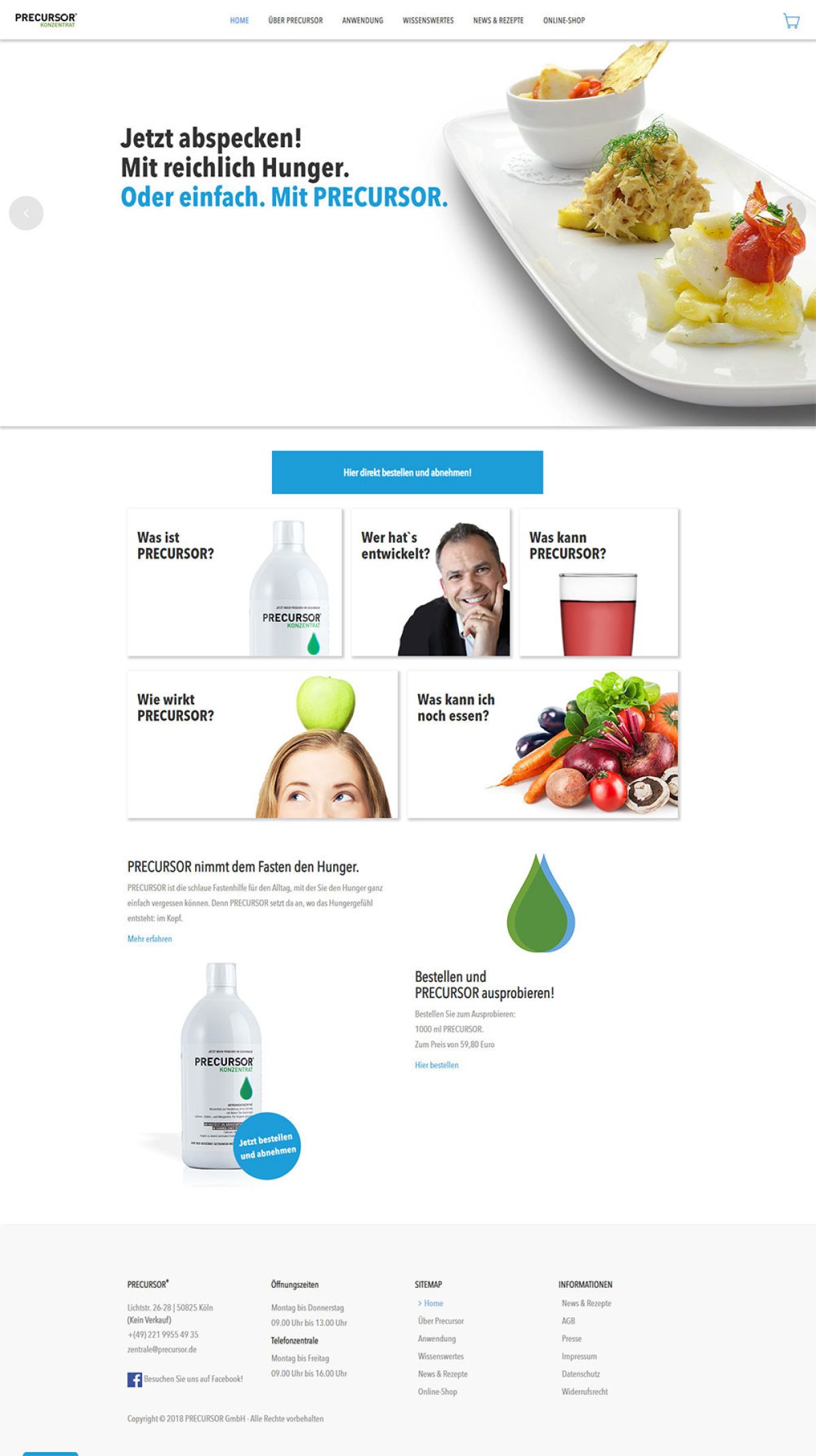 Unsere Werbeagentur gestaltet modernen Internetauftritt und Online-Shop für Precursor GmbH in Köln