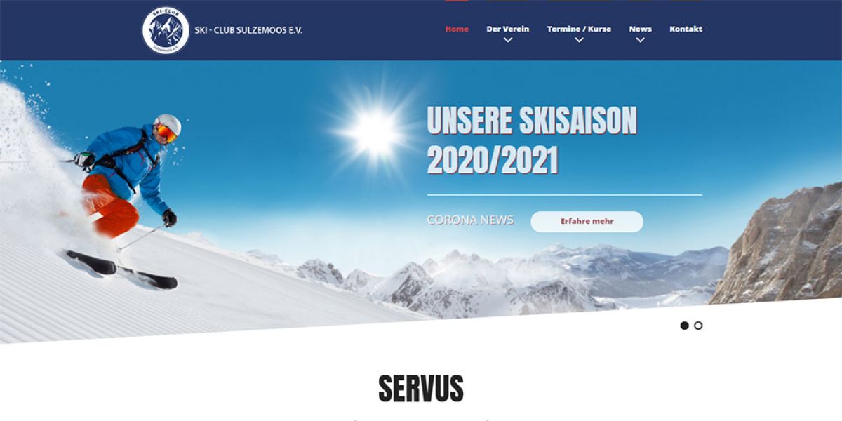 Webseiten-Gestaltung für Ski-Club Sulzemoos e.V., von unserer Marketingagentur in Odelzhausen erstellt