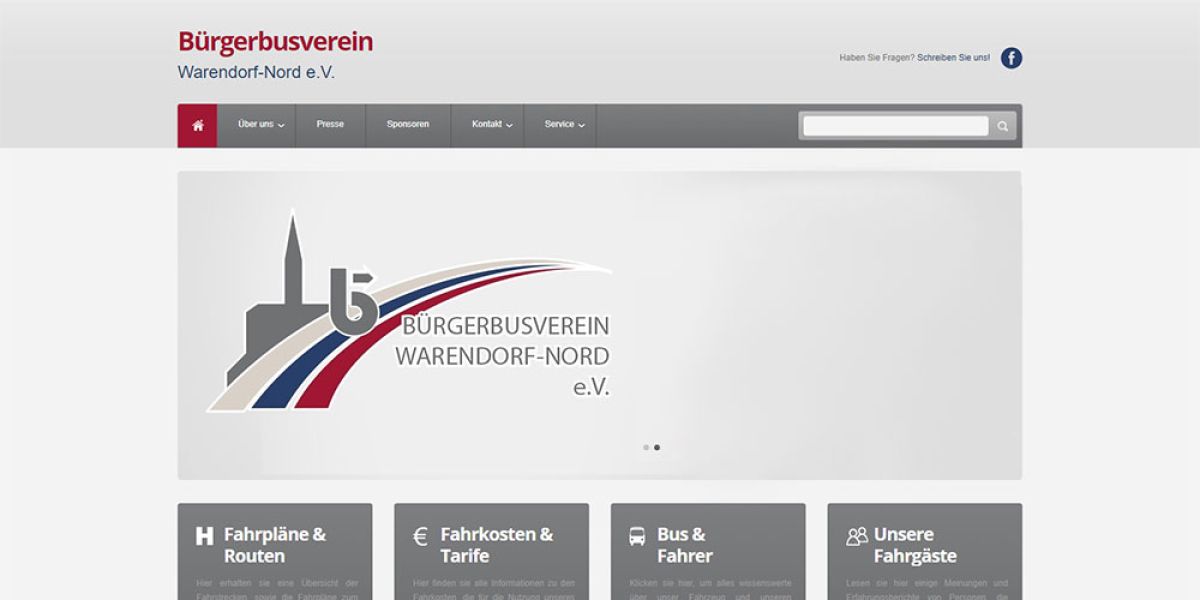 Webseiten-Gestaltung für Bürgerbusverein Warendorf Nord e.V., von unserer Werbeagentur in München umgesetzt