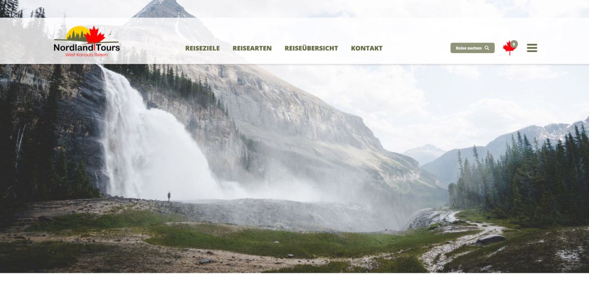 Neue Website für Nordlandtours, ein sympathisches Reiseunternehmen, spezialisiert auf Kanada Reisen, erstellt von unserer Werbeagentur.