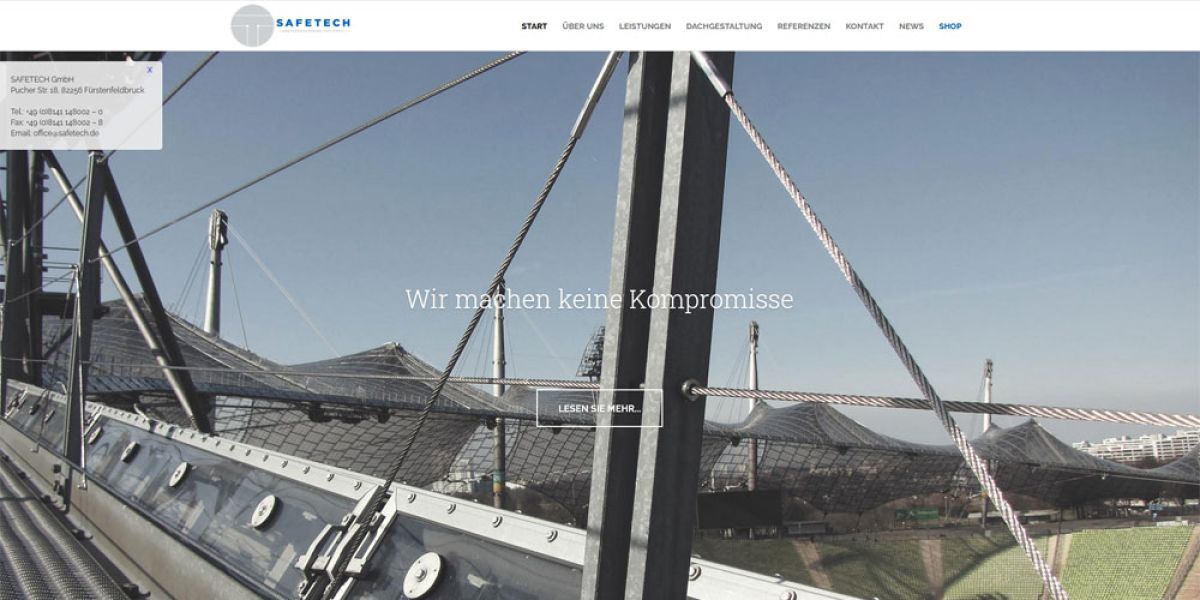 Erstellung von Website und Online-Shop für die Safetech GmbH aus Fürstenfeldbruck