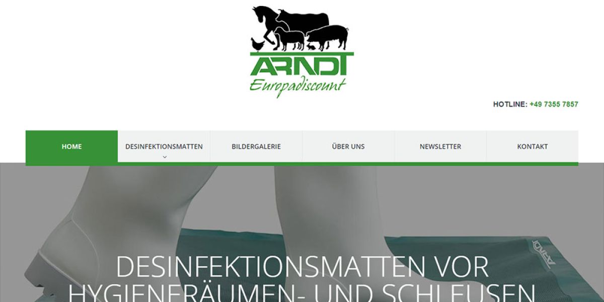 Produktwebsites für Arndt Europadiscount