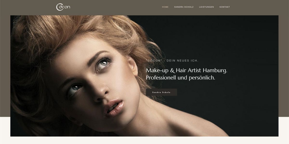 Internetauftritt für Cocon Make-Up aus Hamburg