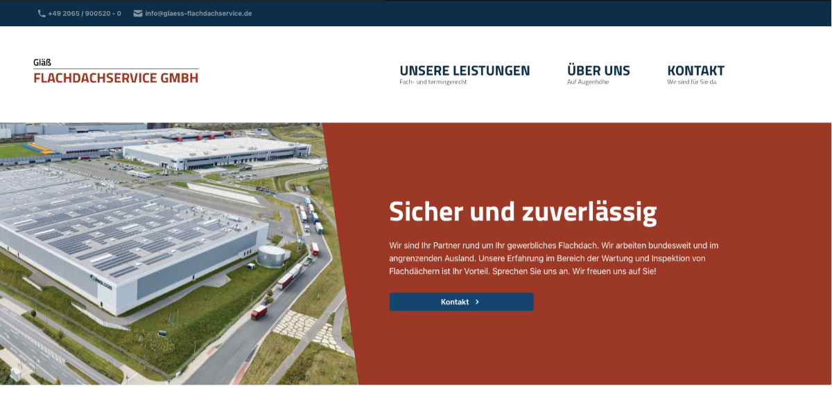 Internetauftritt für Gläß Flachdachservice