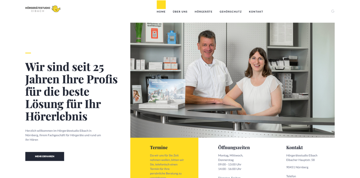Neue Website für Hörgerätestudio Eibach
