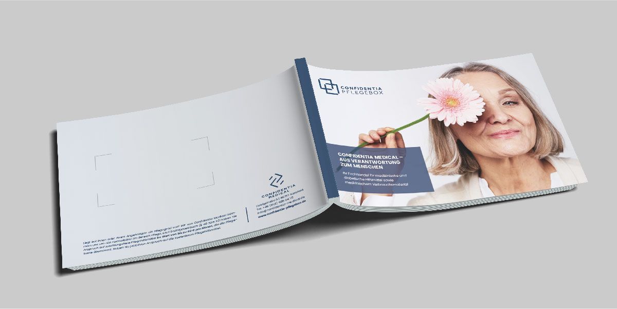 Pflegebox-Broschüre für Confidentia Medical – Informativ & Nachhaltig
