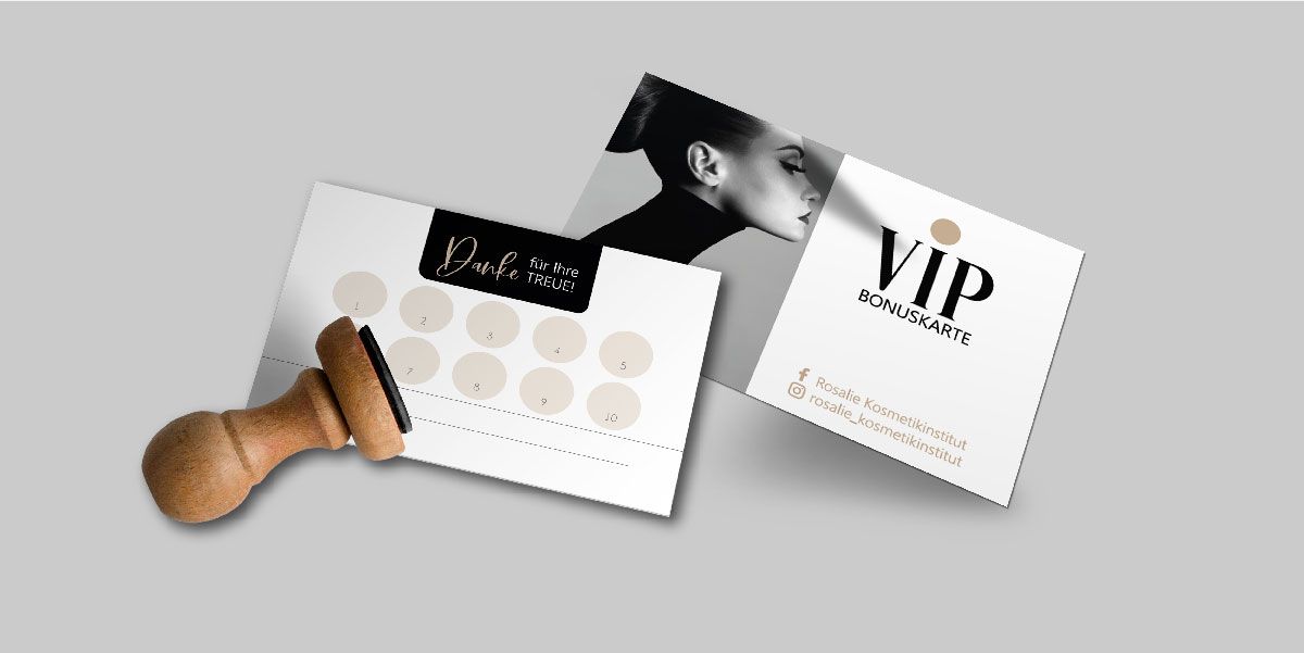 Exklusiver Firmenstempel und VIP Stempelkarte