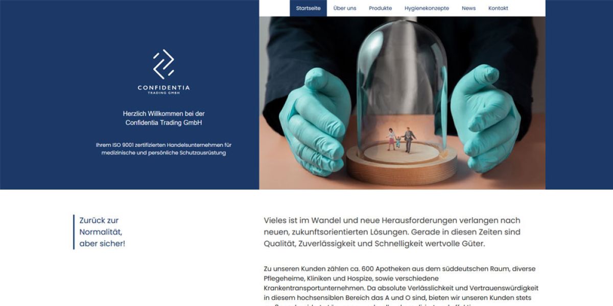 Redesign der Website Confidentia Trading GmbH
