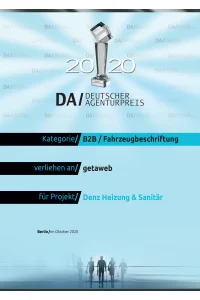 Auszeichnung Deutscher Agenturpreis 2020