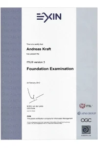 Zertifizierung - ITIL Foundation